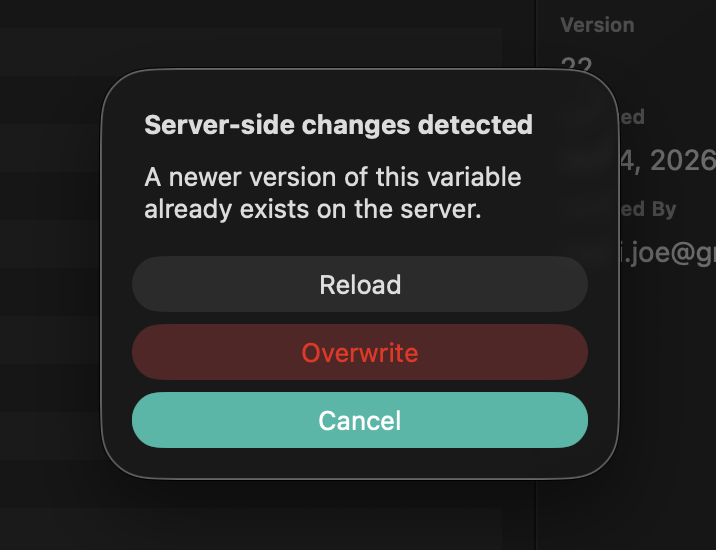 screenshot from Ghostable desktop client alerting user to server-side changes detected